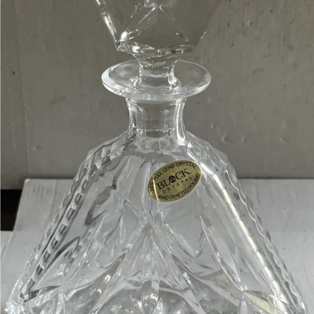 VTG Olympic by BLOCK Crystal Decanter & Stopper Lead Crystal Decanter Signed